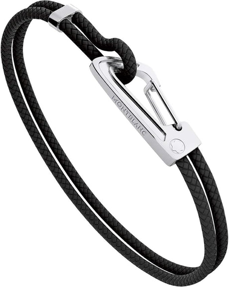 Bracelet tressé Noir mousqueton insert blanc Montblanc