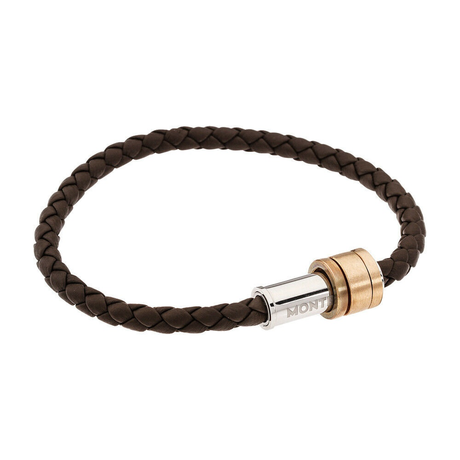 Bracelet cuir marron tressé Montblanc