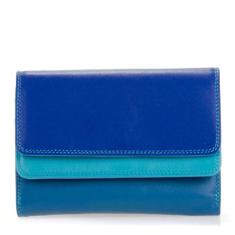 Portefeuille Bleu à double rabat en cuir Mywalit