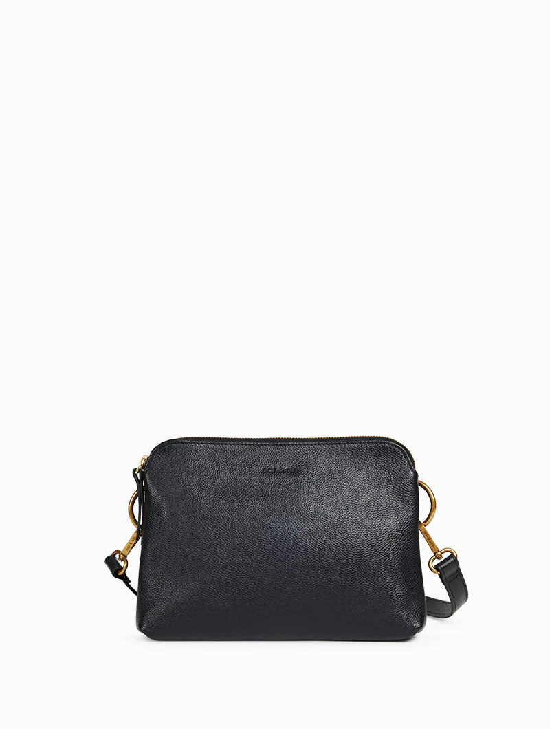 Sac bandoulière Nael Noir grainé Nat & Nin