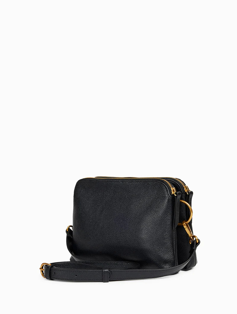 Sac bandoulière Nael Noir grainé Nat & Nin – vue 2