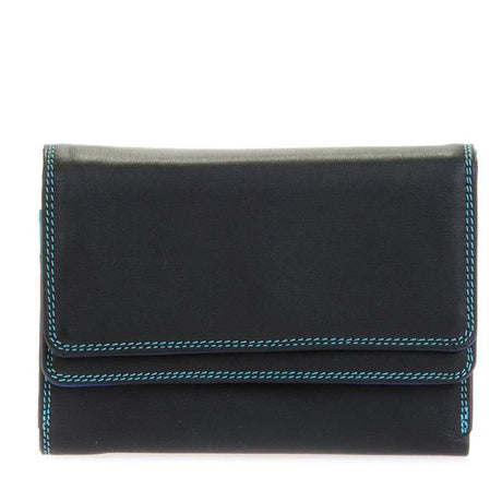 Portefeuille Noir à double rabat en cuir Mywalit