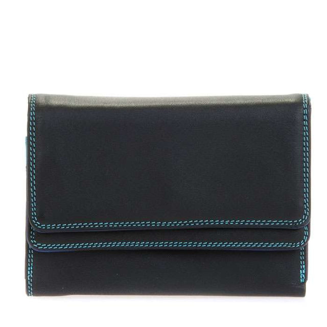 Portefeuille Noir à double rabat en cuir Mywalit