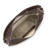 LANCASTER - Grand sac besace Lancaster Suède IT en cuir velours marron