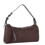 Sac baguette porté épaule en cuir velours Suède Marron Lancaster – vue 2