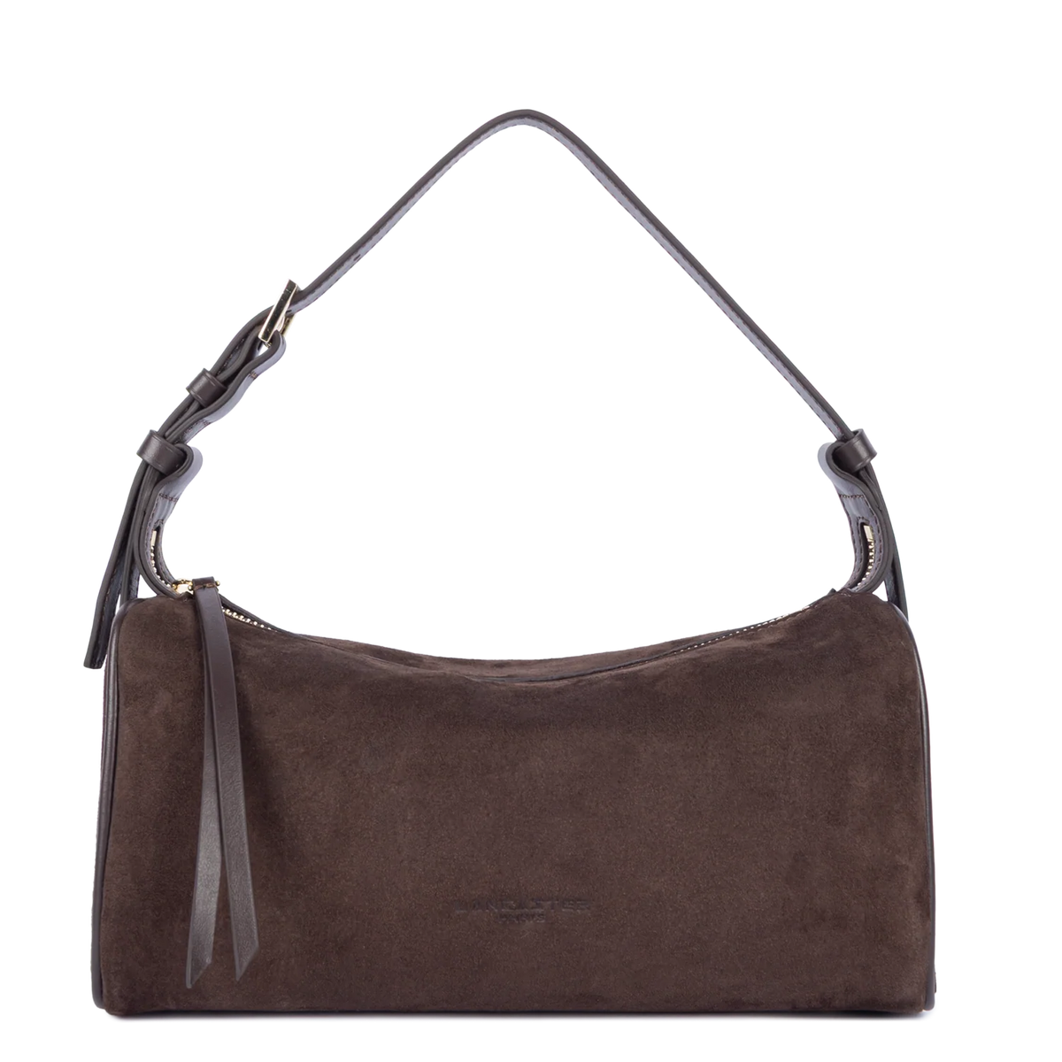 Sac baguette porté épaule en cuir velours Suède Marron Lancaster – vue 3