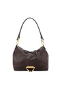 Sac porté épaule en cuir lisse Temi Medium Brun Abro