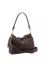 Sac porté épaule en cuir lisse Temi Medium Brun Abro – vue 3