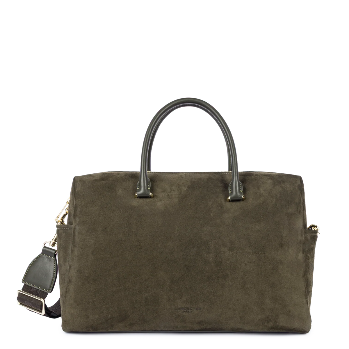 Porte document cuir velours Khaki Lancaster