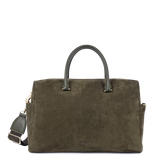 Porte document cuir velours Khaki Lancaster