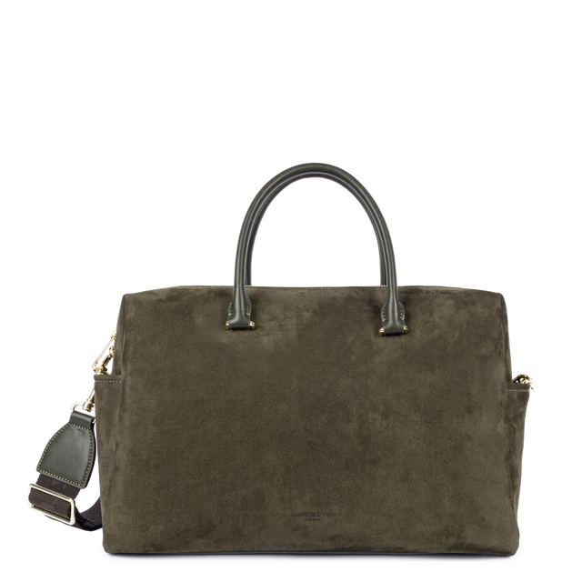 Porte document cuir velours Khaki Lancaster