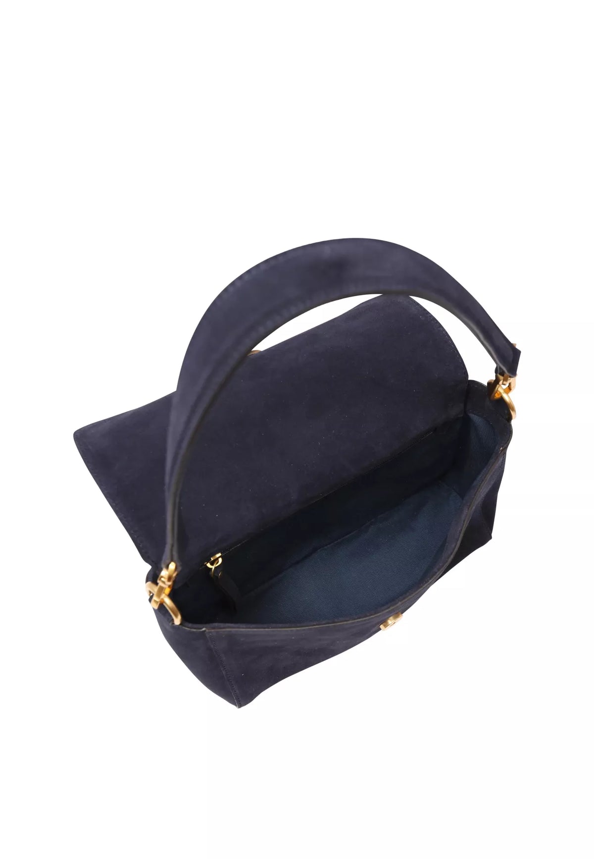 Sac porté épaule en daim Navy Temi Abro – vue 3