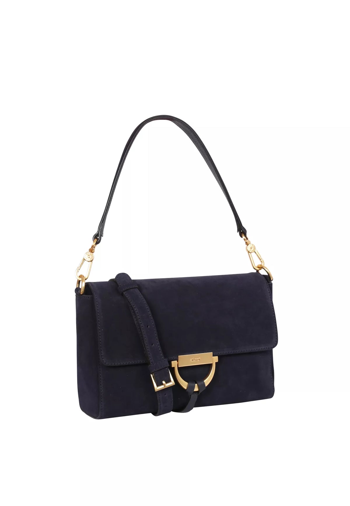 Sac porté épaule en daim Navy Temi Abro – vue 2