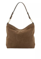 Grand sac porté épaule en daim Signature Khaki Abro – vue 2
