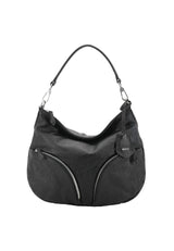 Sac porté épaule en cuir effet délavé Cargo Medium Noir Abro