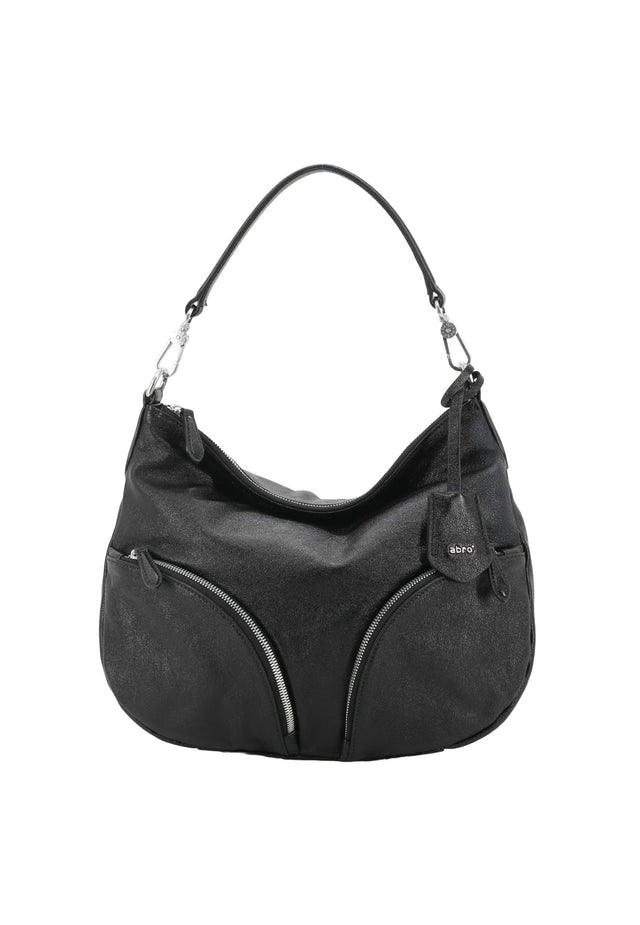 Sac porté épaule en cuir effet délavé Cargo Medium Noir Abro