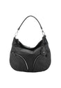 Sac porté épaule en cuir effet délavé Cargo Medium Noir Abro
