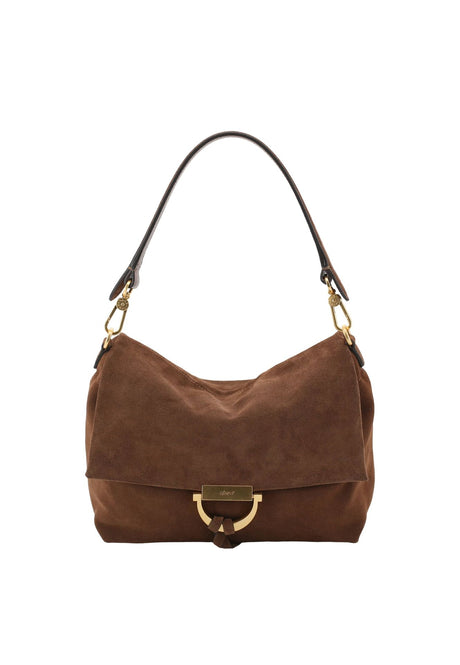 Sac porté épaule en daim Temi Medium Brun Abro
