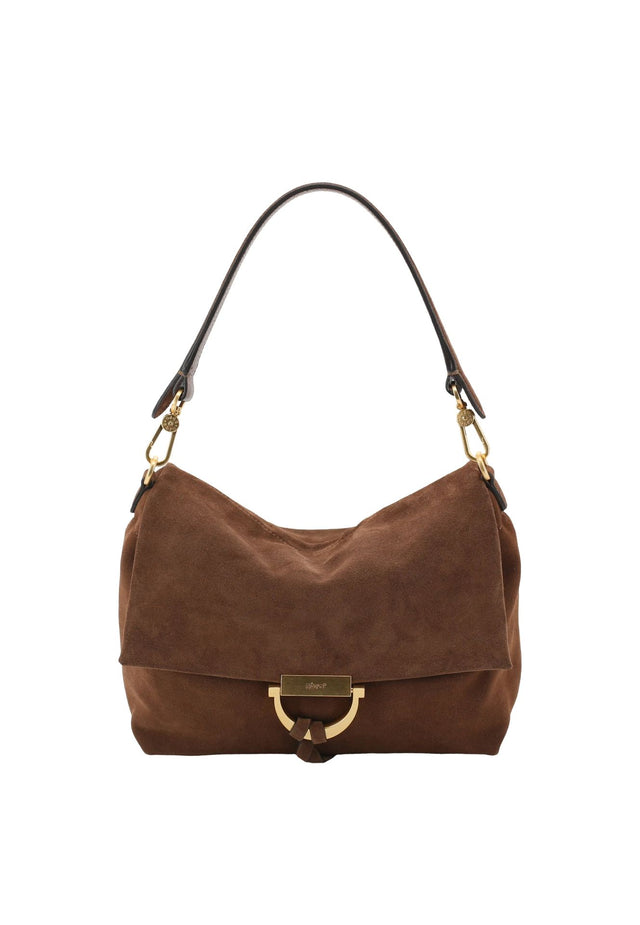 Sac porté épaule en daim Temi Medium Brun Abro