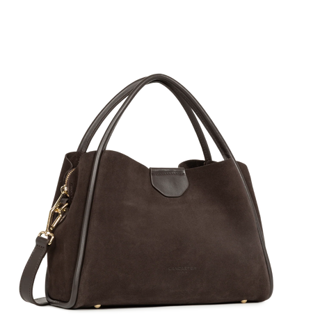 LANCASTER - Sac à main Lancaster Suède Ida en cuir velours marron