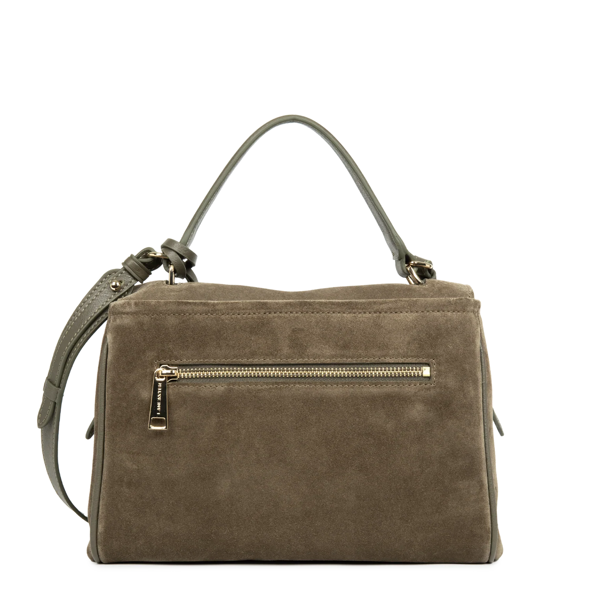Sac porté main cuir velours Suède Grace Khaki Lancaster – vue 3
