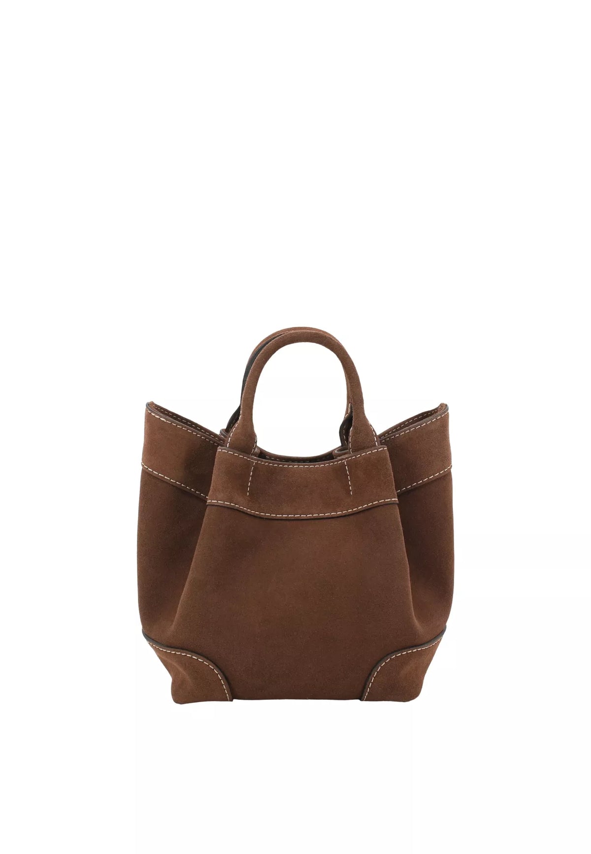 ABRO - Sac shopping en daim ESSENTIAL Marron foncé