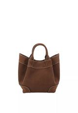 ABRO - Sac shopping en daim ESSENTIAL Marron foncé