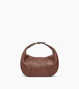 Petit sac bandoulière souple Juliette cuir grainé Ebène Le Tanneur