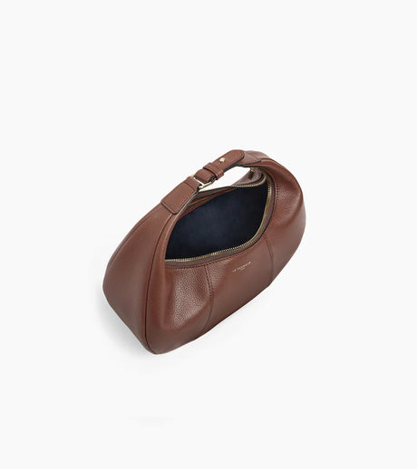 Petit sac bandoulière souple Juliette cuir grainé Ebène Le Tanneur – vue 2