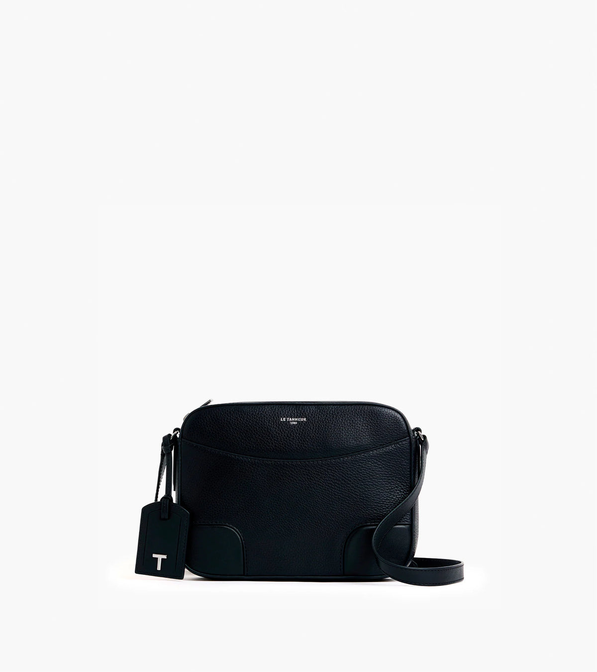 Sac bandoulière Romy en cuir grainé couleur Noir Le Tanneur