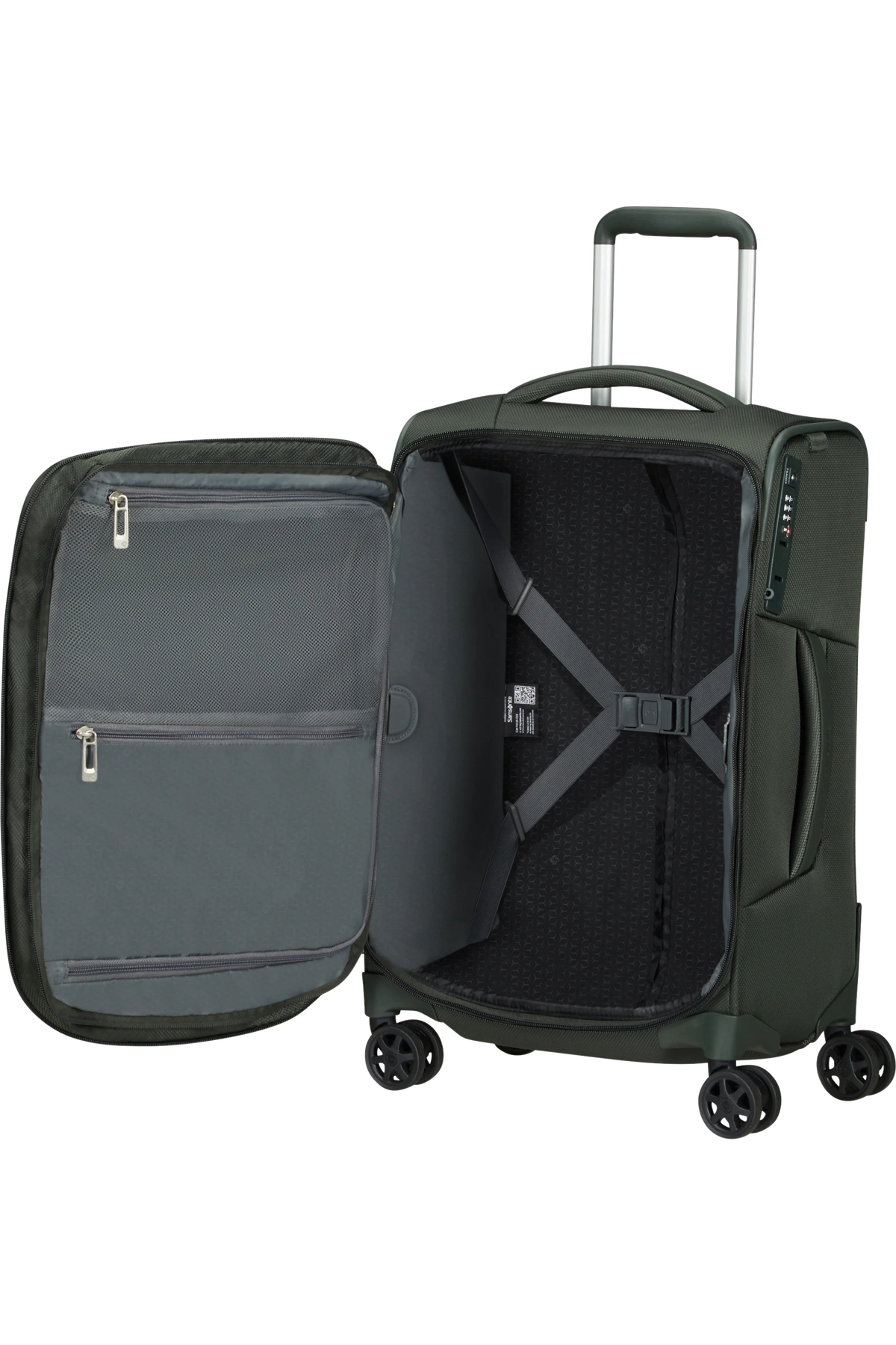 Valise cabine tissu extensible Respark 55/23cm Kaki Samsonite – vue 3