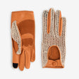 Gants cuir vélo/trottinette touche tactile Orange Glove Story