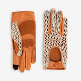 Gants cuir vélo/trottinette touche tactile Orange Glove Story