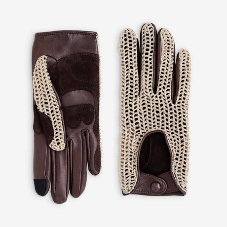Gants cuir vélo/trottinette touche tactile Moka Glove Story