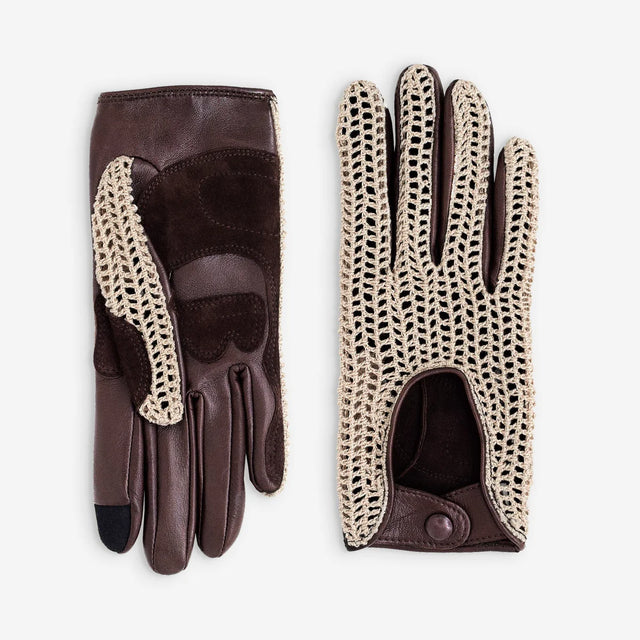 Gants cuir vélo/trottinette touche tactile Moka Glove Story