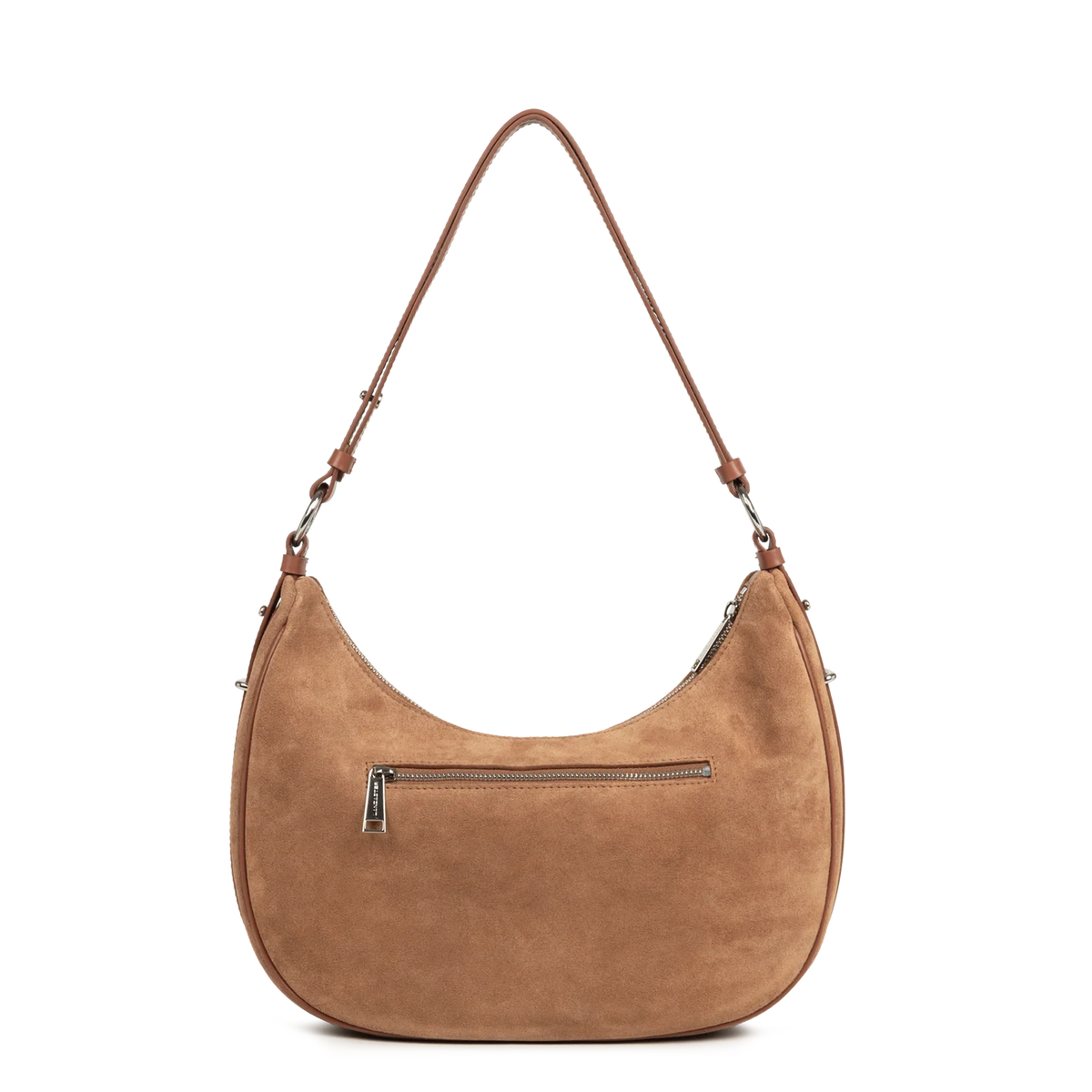 LANCASTER - Grand sac besace Lancaster Suède IT en cuir velours camel