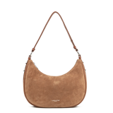 LANCASTER - Grand sac besace Lancaster Suède IT en cuir velours camel