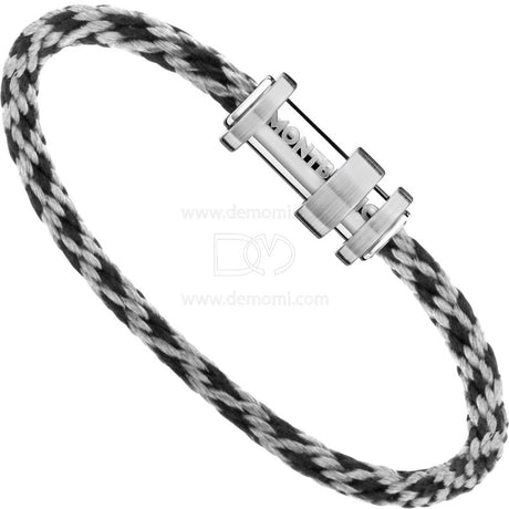 Bracelet tressé noir et acier Montblanc