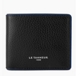 Portefeuille en cuir grainé Noir Bleu Le Tanneur