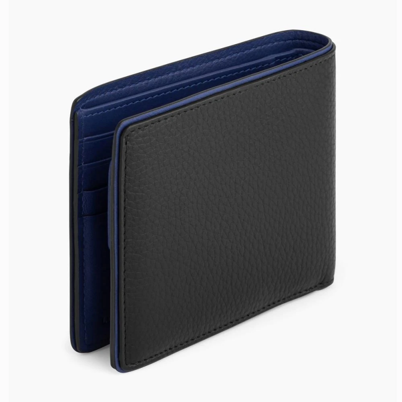 Portefeuille en cuir grainé Noir Bleu Le Tanneur – vue 3