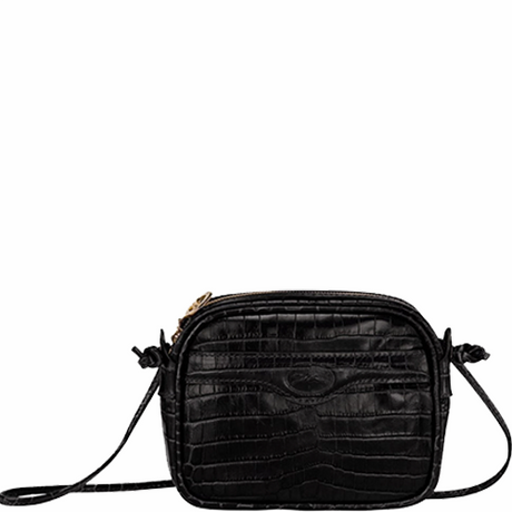 Sac bandoulière 1980 Croco noir Longchamp