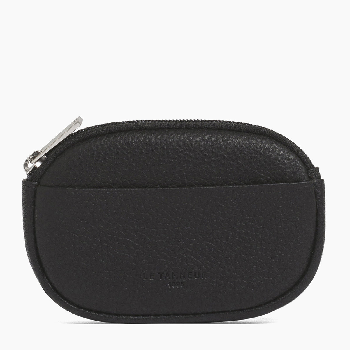 Porte monnaie homme zippé cuir grainé modèle Charles Noir Le Tanneur