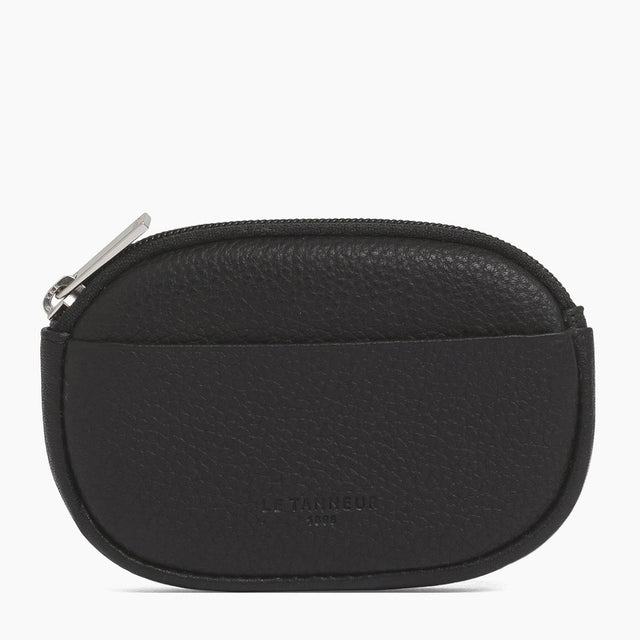 Porte monnaie homme zippé cuir grainé modèle Charles Noir Le Tanneur