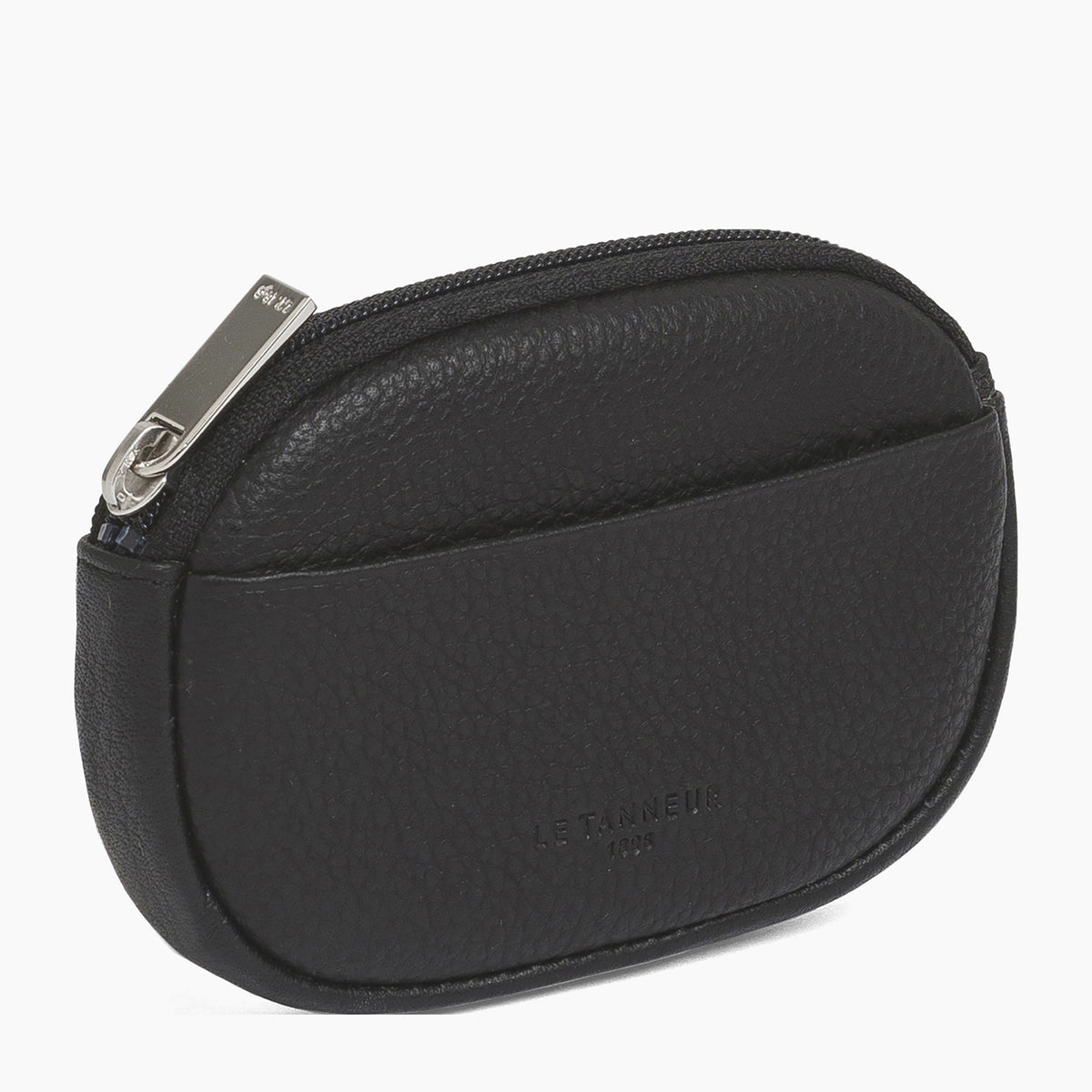 Porte monnaie homme zippé cuir grainé modèle Charles Noir Le Tanneur – vue 3