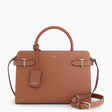 Sac à main petit modèle Emilie en cuir grainé marron tan Le Tanneur