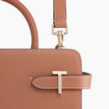 Sac à main petit modèle Emilie en cuir grainé marron tan Le Tanneur – vue 2