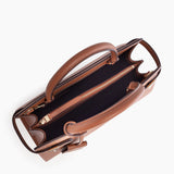 Sac à main petit modèle Emilie en cuir grainé marron tan Le Tanneur – vue 3