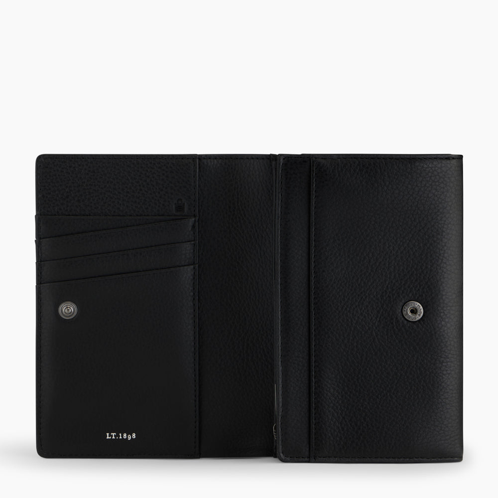 Portefeuille femme modèle Emilie en cuir grainé couleur noir Le Tanneur – vue 3
