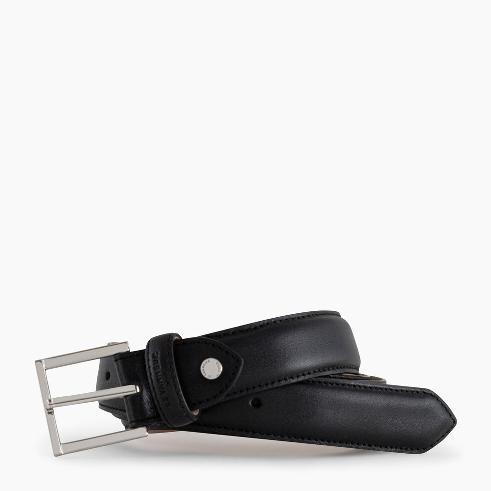 Ceinture homme en cuir noir au tannage végétal Le Tanneur