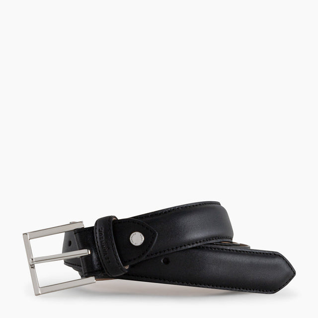 Ceinture homme en cuir noir au tannage végétal Le Tanneur
